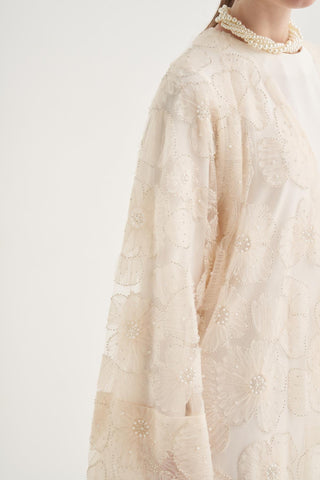 Pearl Dream Cream Abaya Set