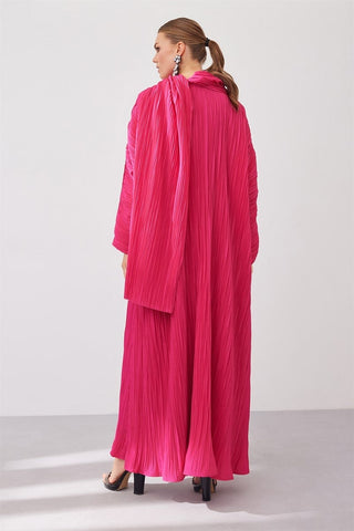 Pleated Fuchsia Abaya