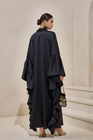 Royal Satin Kaftan – Black