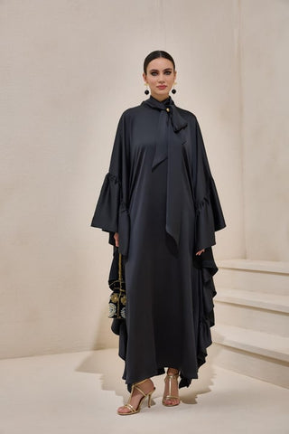 Royal Satin Kaftan – Black