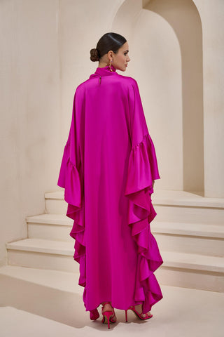 Royal Satin Kaftan – Fuchsia