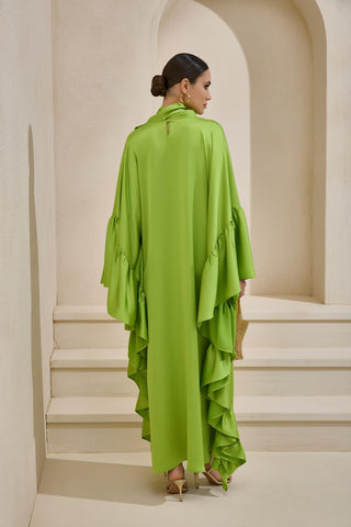 Royal Satin Kaftan – Light Green