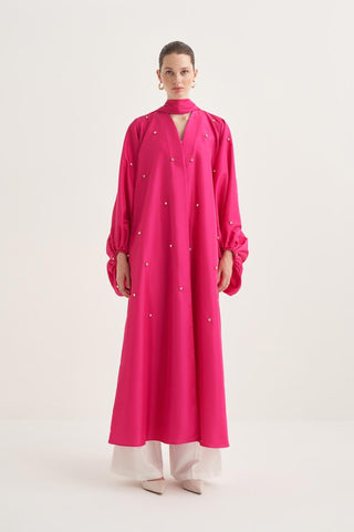 Ruby Taffeta Abaya – Fuchsia