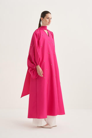 Ruby Taffeta Abaya – Fuchsia