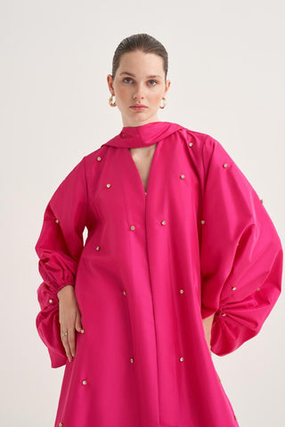 Ruby Taffeta Abaya – Fuchsia