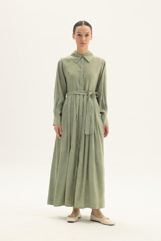 Salvia Dress with Belt – Sage Green