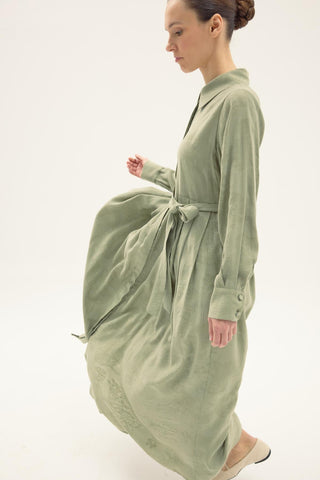 Salvia Dress with Belt – Sage Green