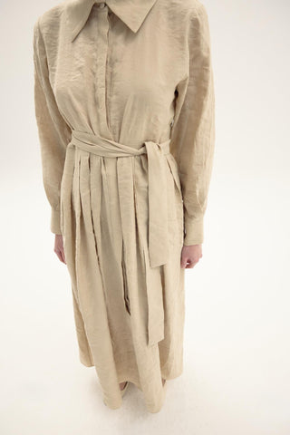 Salvia Dress with Belt – Beige