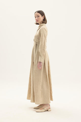 Salvia Dress with Belt – Beige