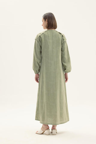 Salvia Zip-Front Dress – Sage Green