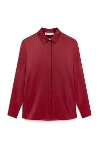 Satin Gold Button Shirt – Bordeaux