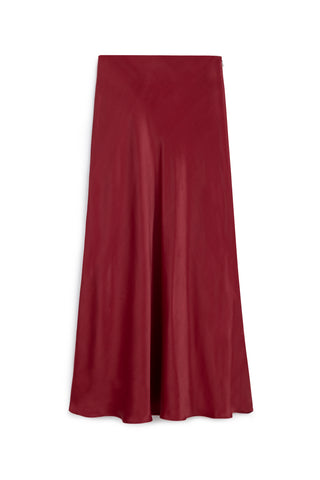 Satin Long Skirt – Bordeaux