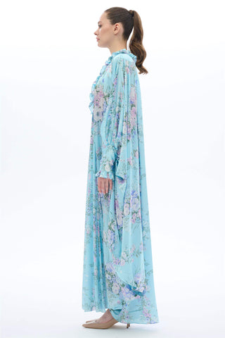 Striped Detail Kaftan Dress – Lihgt Blue