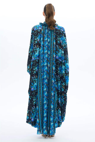 Striped Detail Kaftan Dress – Blue