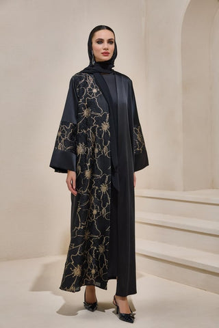 Vera Abaya Set Cream Black