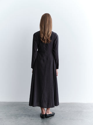 Side-Tie Tencel Maxi Dress - Black