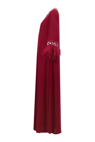 Venice Fire Red Silk Kaftan