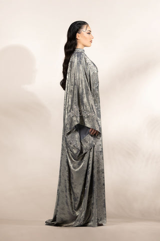 Starfall Embellished Abaya – Silver