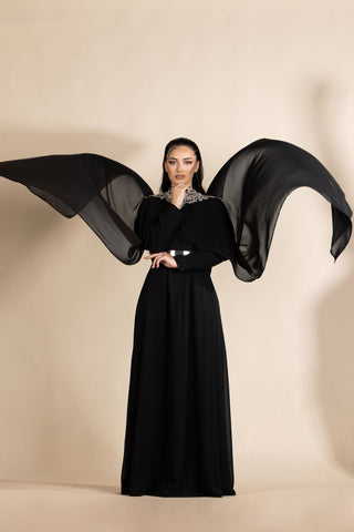 Elegant Unique Gown Abaya – Black