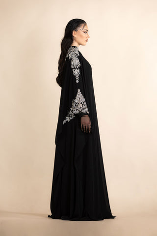 Shadow Star Embellished Abaya – Black