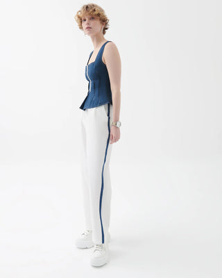 Amellia High-Waist Pleated Trousers – White