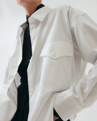 Lui Oversized Cotton Shirt - White
