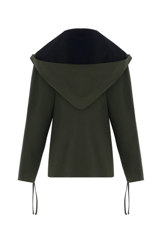 Olive Hooded Blazer (Detachable Hood) – Khaki