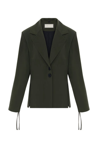 Olive Hooded Blazer (Detachable Hood) – Khaki