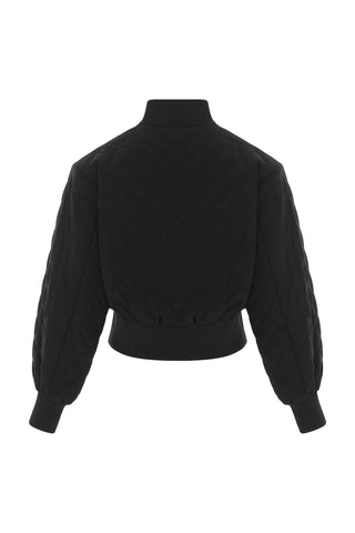 Mono Quilted Bomber Jacket – Black