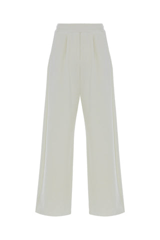 Daisy Velvet Pleated Trousers – Cream