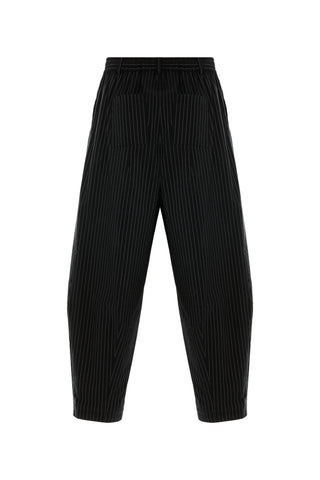 Valentino Striped Barrel Trousers – Black