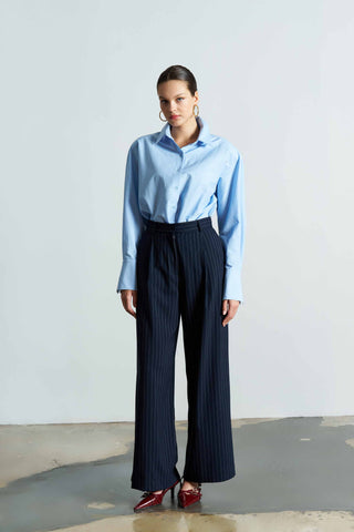 Blaire Pinstripe Navy Palazzo Pants