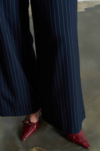 Blaire Pinstripe Navy Palazzo Pants