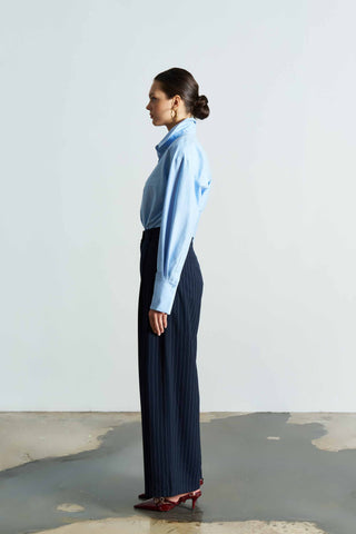 Blaire Pinstripe Navy Palazzo Pants