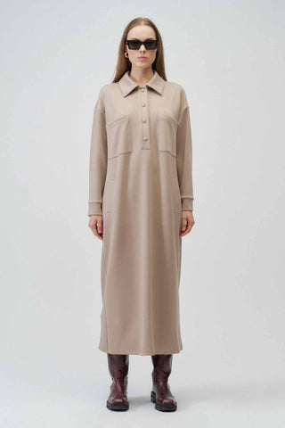 Olina Modal Dress – Taupe