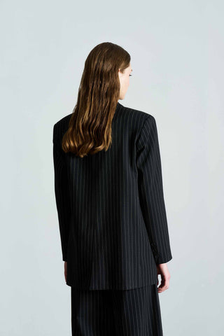 Blaire Striped Black Blazer