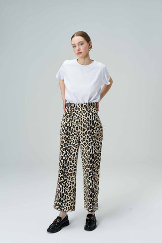 Wild High-Waist Leopard Print Pants