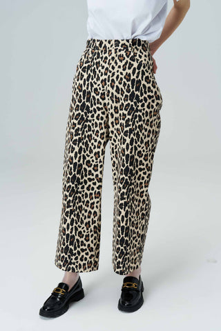 Wild High-Waist Leopard Print Pants