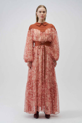 Velouria Chiffon Dress – Terracotta Rose