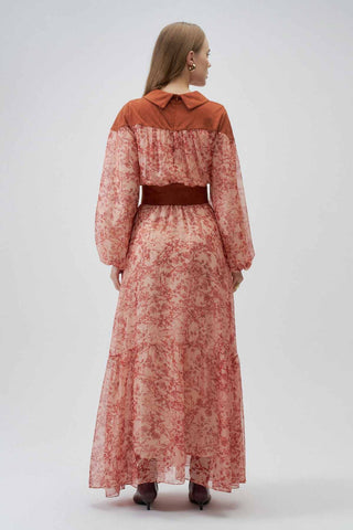 Velouria Chiffon Dress – Terracotta Rose