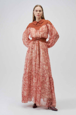 Velouria Chiffon Dress – Terracotta Rose