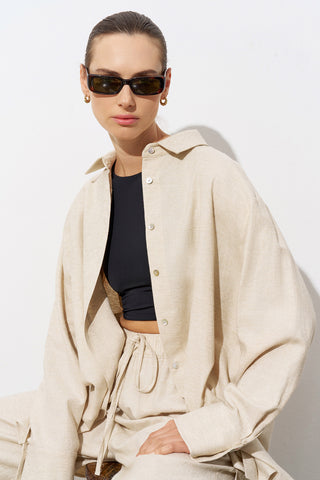 Maria Linen Beige Shirt