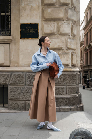 Oscar Pleated Skirt – Camel