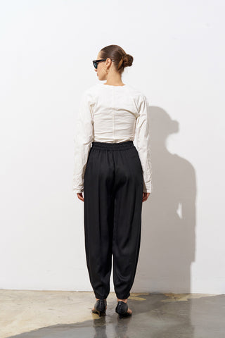 Черные зауженные брюки Linea Tencel