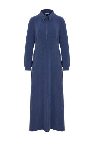 Kelly Zip-Up Indigo Dress