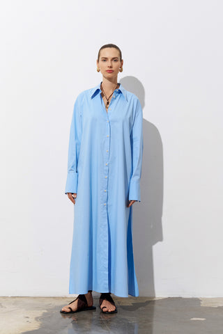 Bella Maxi Poplin Tunic – Blue