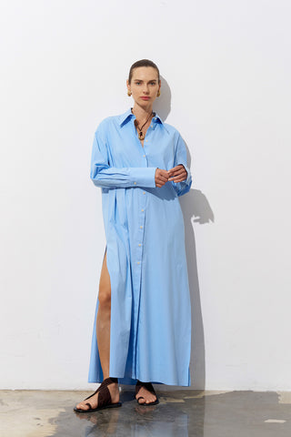 Bella Maxi Poplin Tunic – Blue