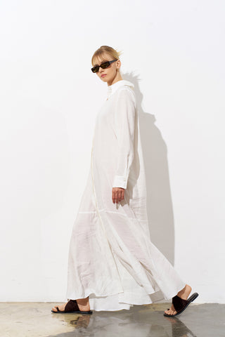 Gala Poplin Shirt Dress – White
