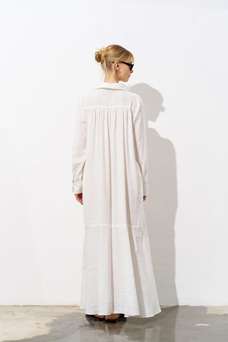 Gala Poplin Shirt Dress – White