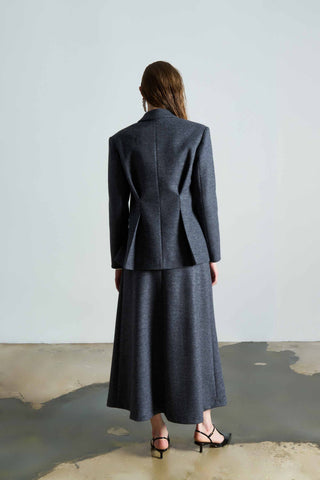 Melina Wool Blend Grey Coat